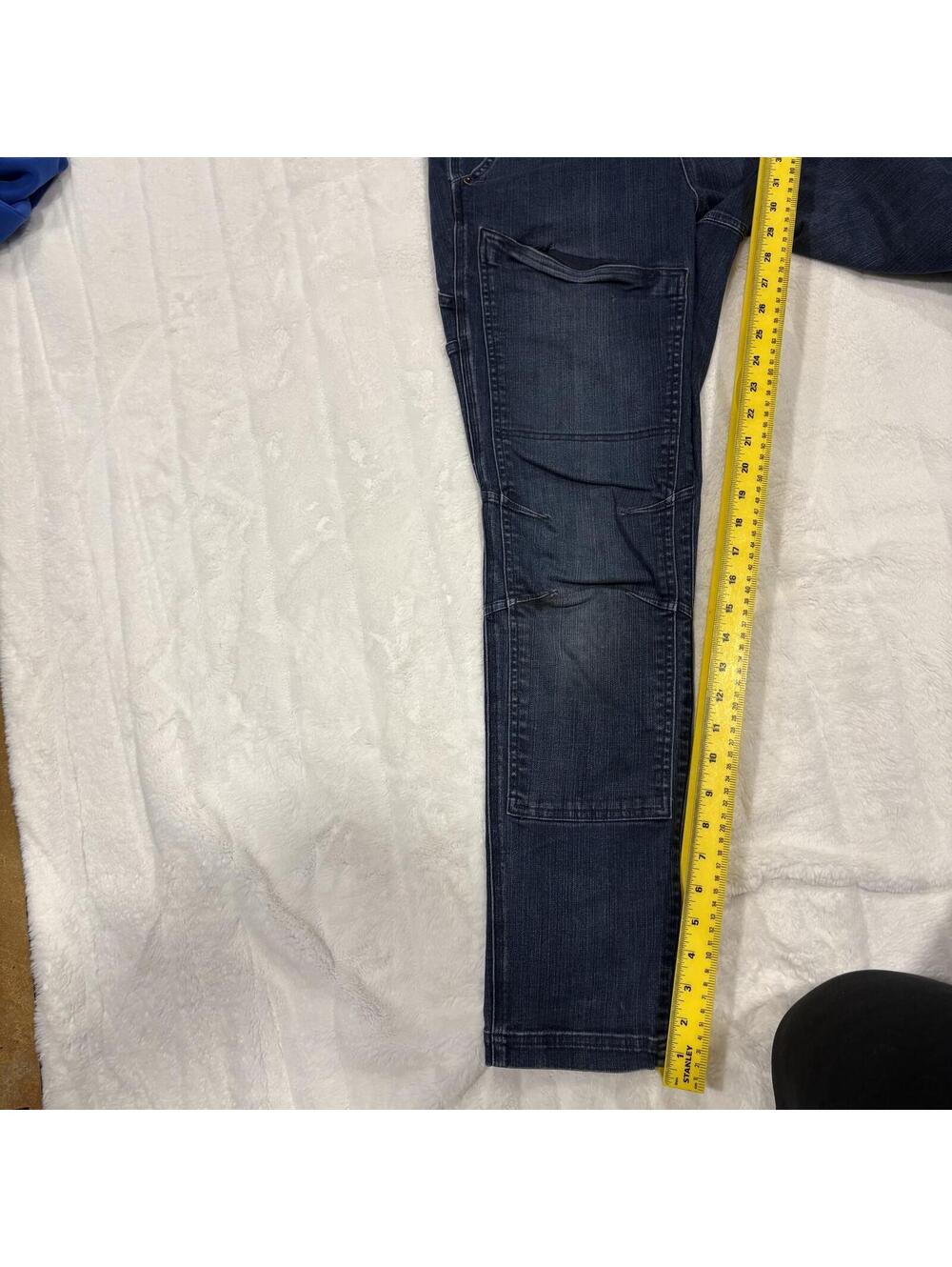 Duluth Trading Co Denim Bib Overalls Women 10 Regular Cotton Blend Blue Workwear - Picture 6 of 8